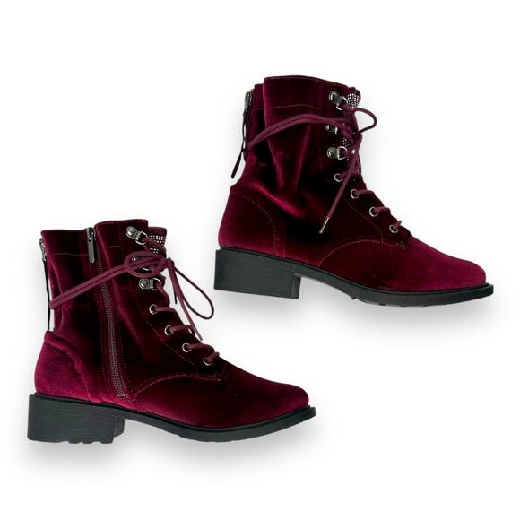 Circus by Sam Edelman Women's Dawson 2 Combat Booties Size 7W Malbec Red F4017F1 - Picture 3 of 9